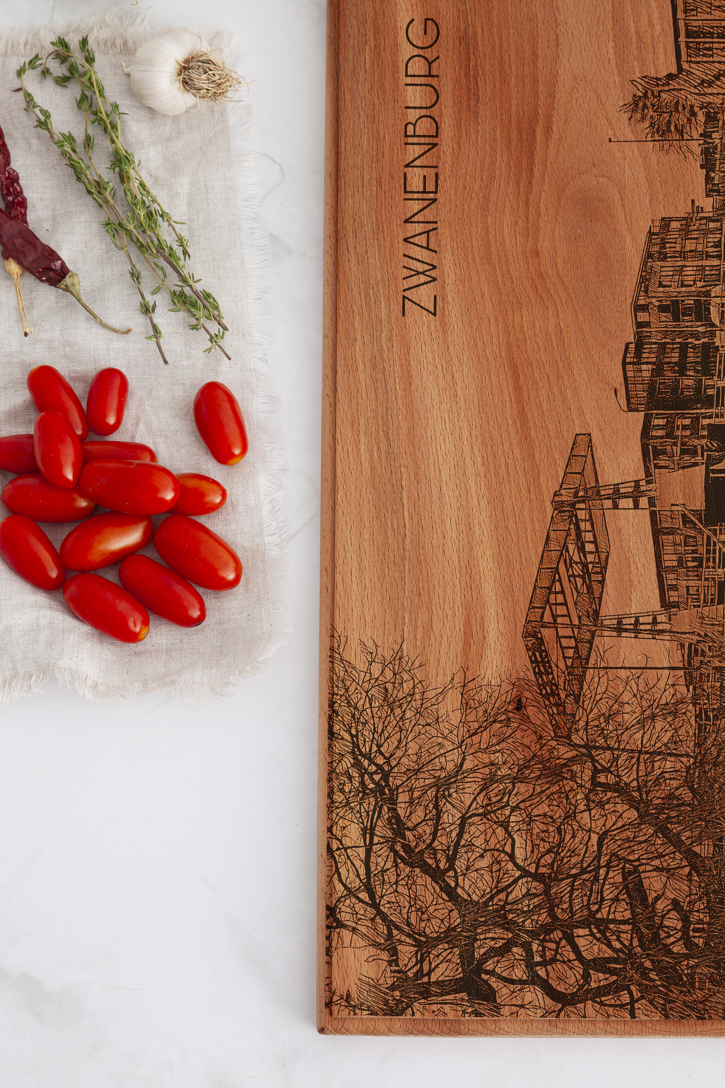 Zwanenburg Skyline Houten Serveerplank – 60 x 17 cm