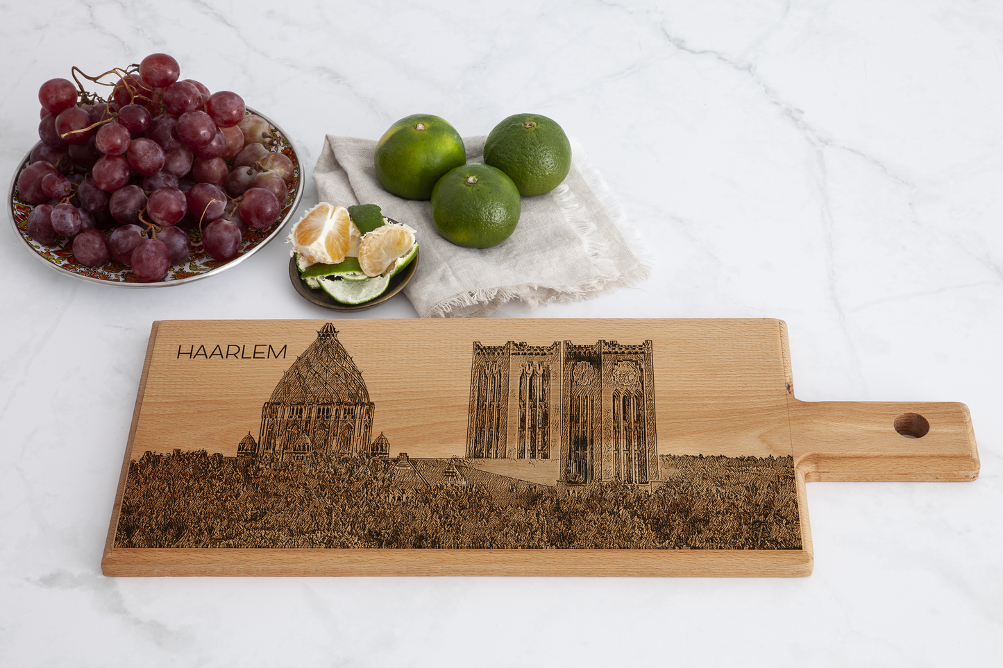 Haarlem Nieuwe St. Bavo – Wooden Serving Board (49 × 17 cm)