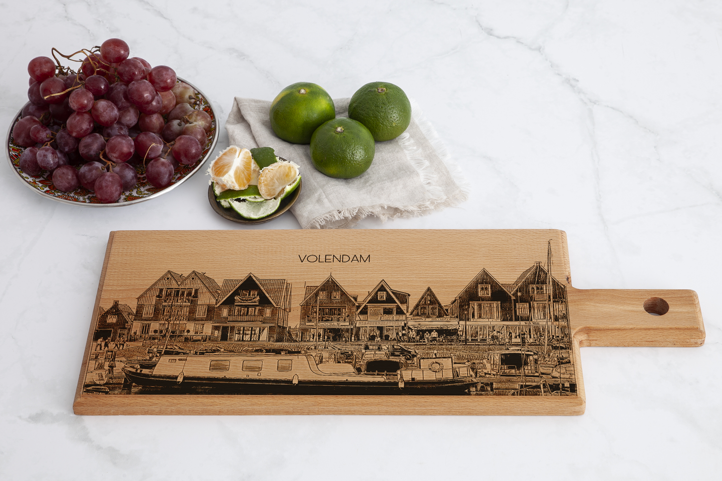 Volendam Harbour Wooden Serving Board – 49 x 17 cm