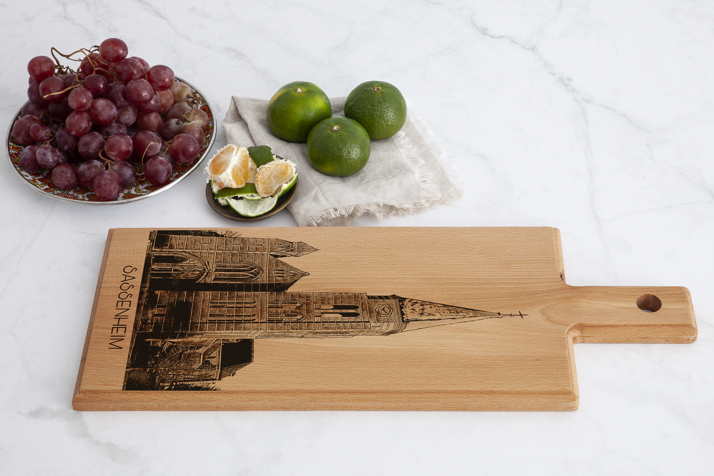 Sassenheim St. Pancratius Church Wooden Serving Board – 49 x 17 cm