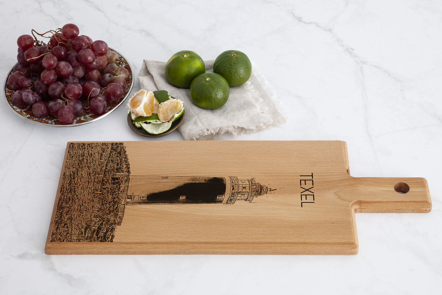 Texel Lighthouse Wooden Serving Board – 49 x 17 cm
