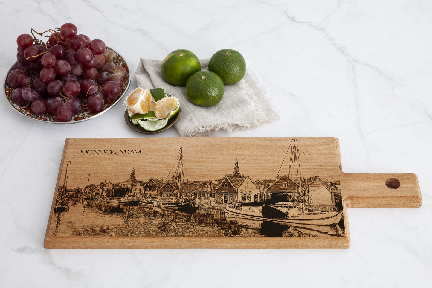 Monnickendam haven houten serveerplank – 49 x 17 cm
