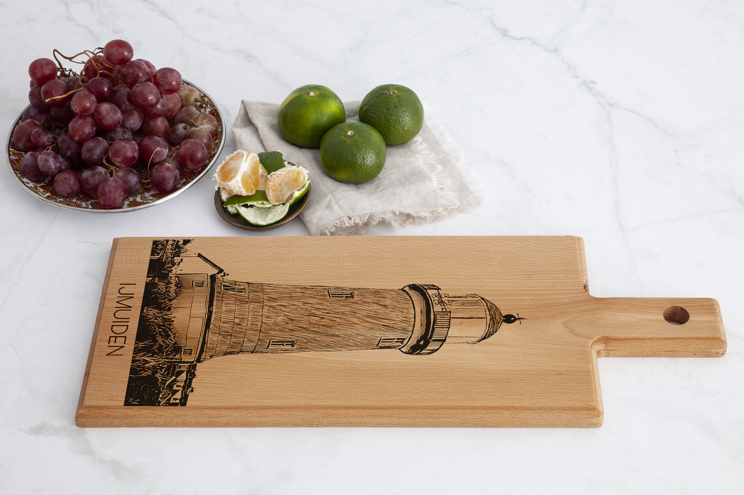 IJmuiden Lage Vuurtoren – Houten Serveerplank (49 × 17 cm)