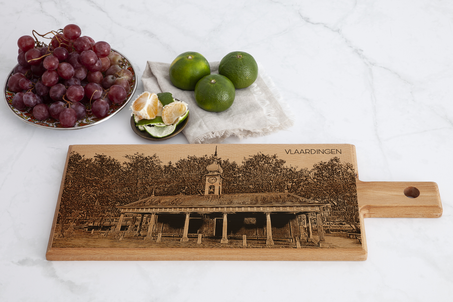 Vlaardingen Visbank houten serveerplank – 49 x 17 cm