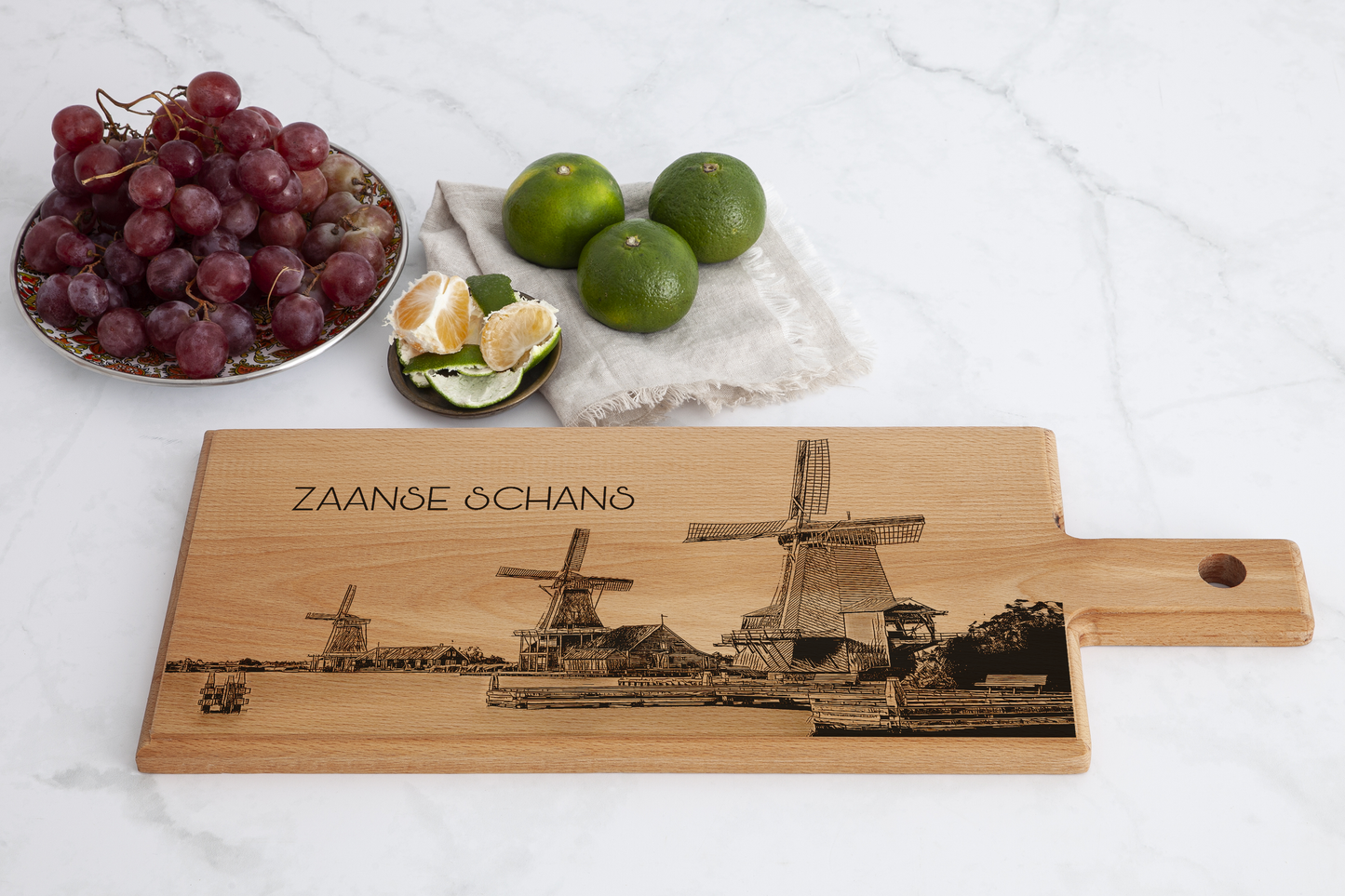 Zaanse Schans houten serveerplank – 49 x 17 cm