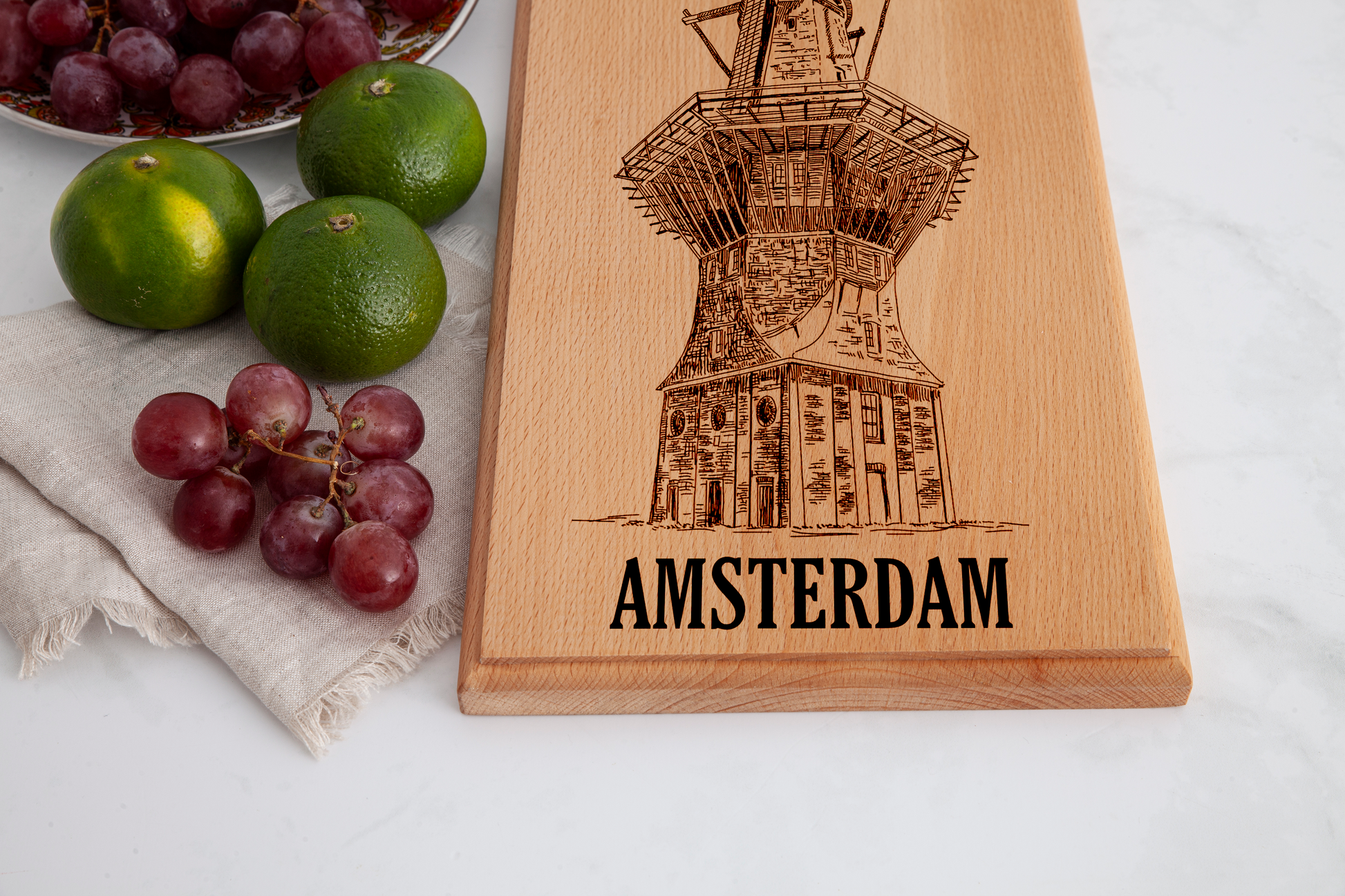 Amsterdam, De Gooyer Molen, medium serving board, wood grain