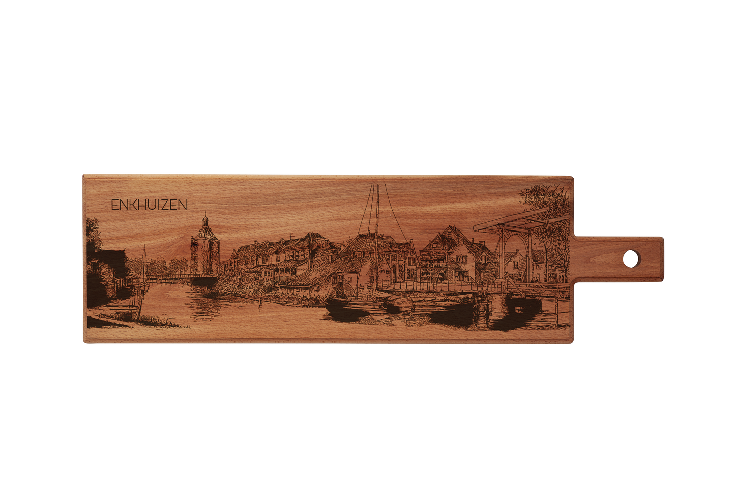 Handmade Enkhuizen Engraved Large Serving Board - Beech Wood