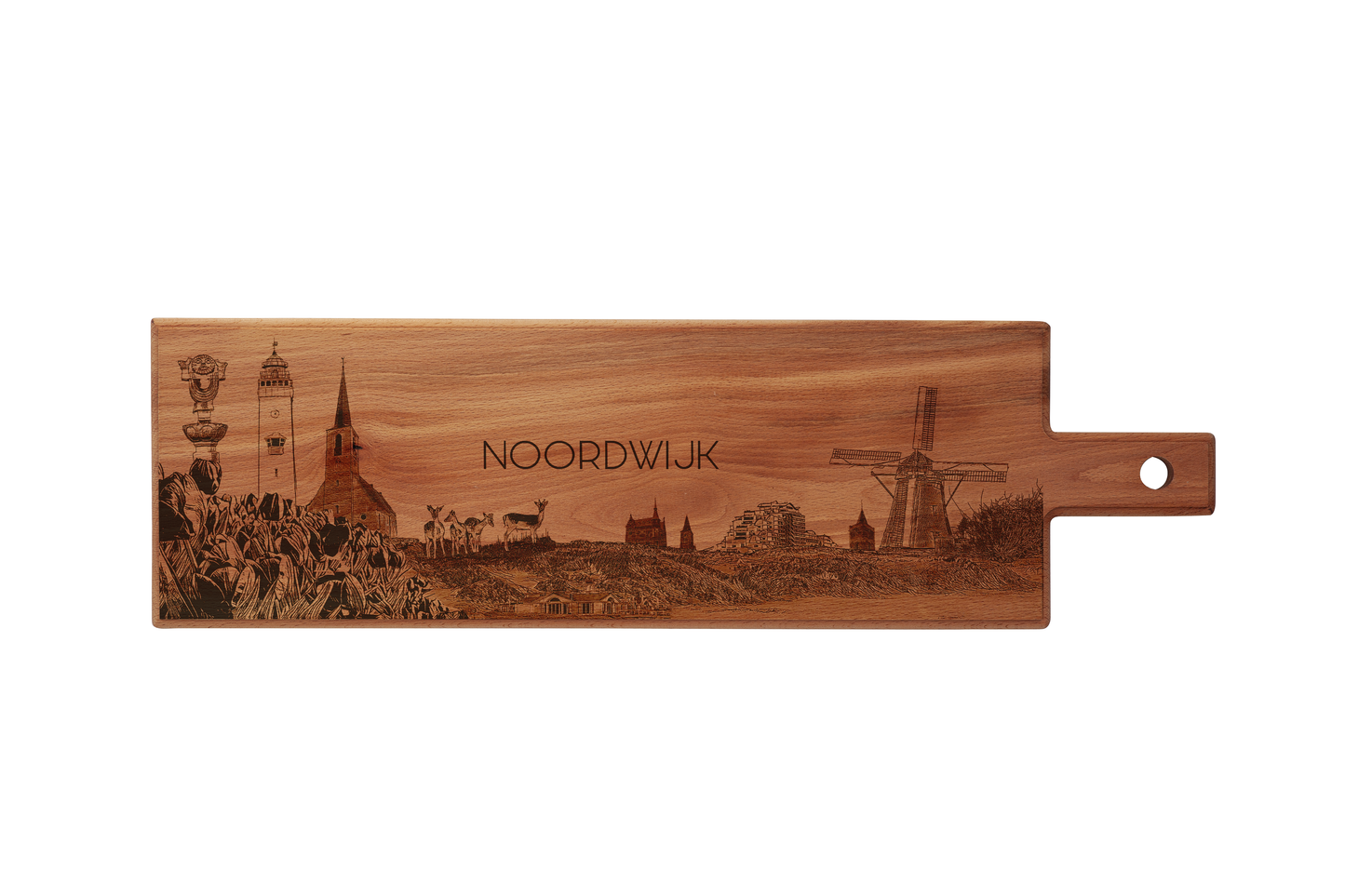 Noordwijk Skyline Wooden Serving Board – 60 x 17 cm