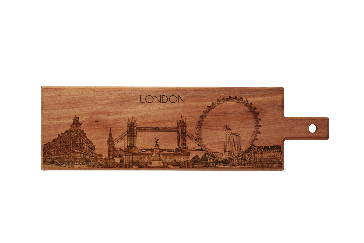 London Skyline Wooden Serving Board – 60 x 17 cm