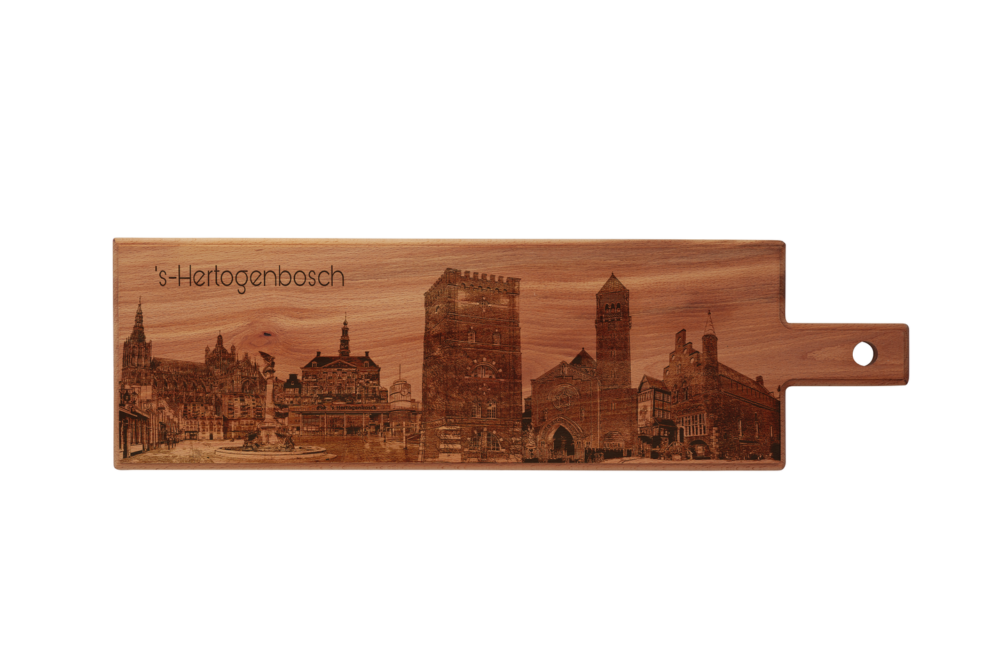’s-Hertogenbosch Skyline Houten Serveerplank – 60 x 17 cm