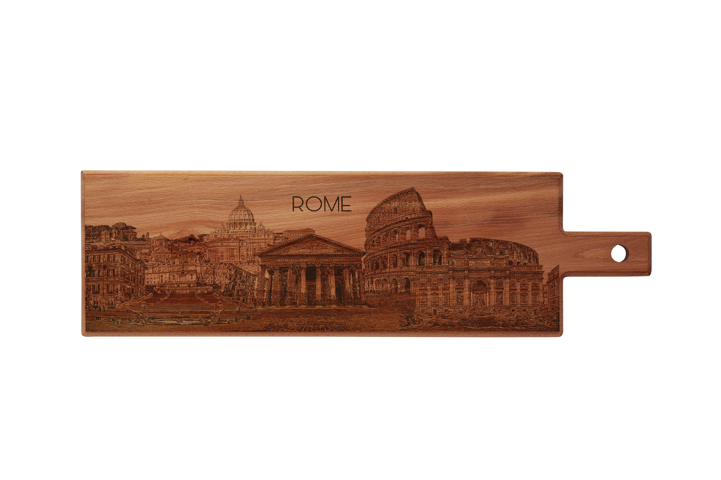 Rome Skyline Wooden Serving Board – 62 x 17 cm
