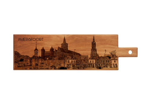 Handmade Amersfoort Skyline Engraved Large Serving Board - Beech Wood