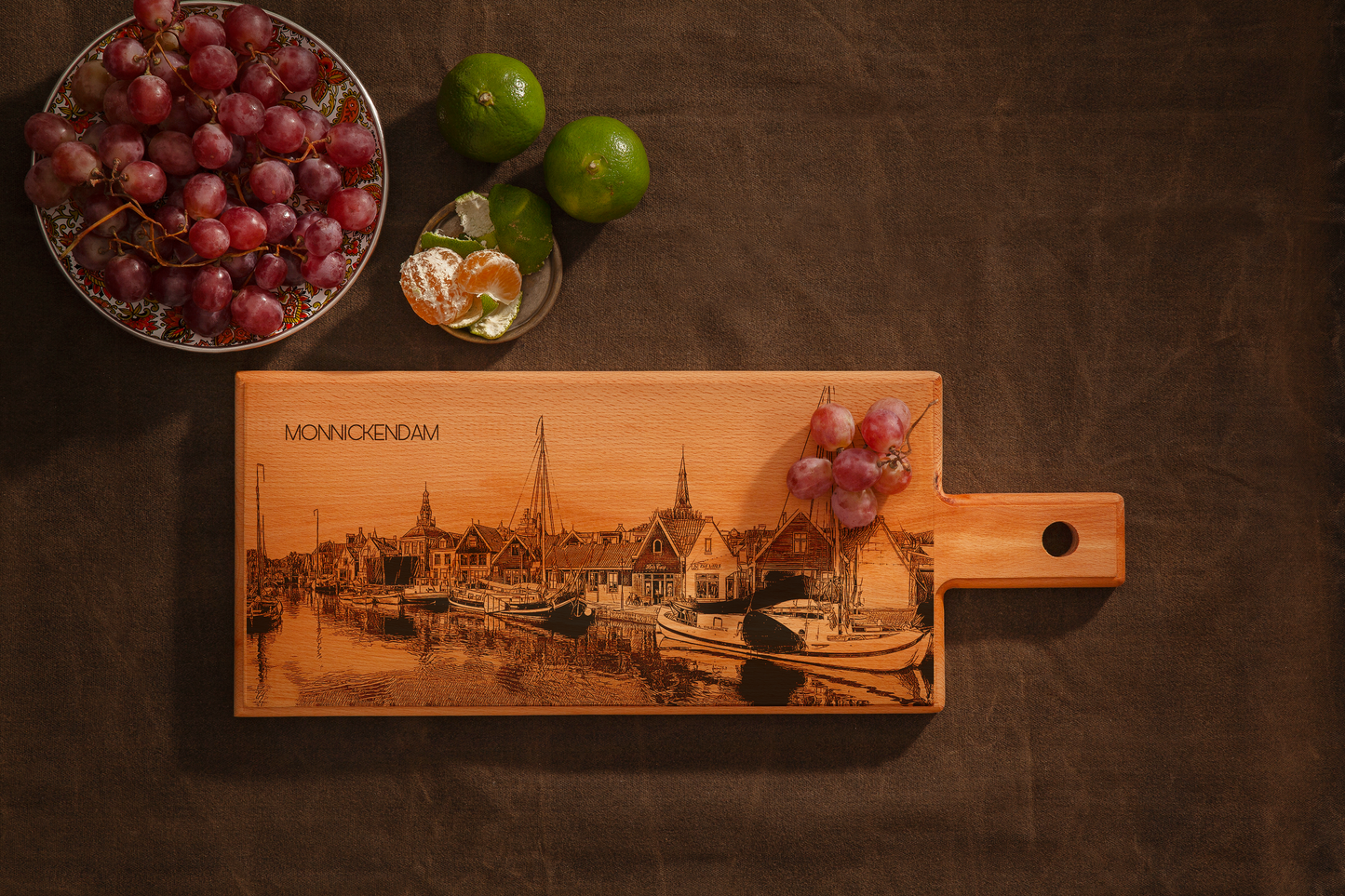 Monnickendam haven houten serveerplank – 49 x 17 cm