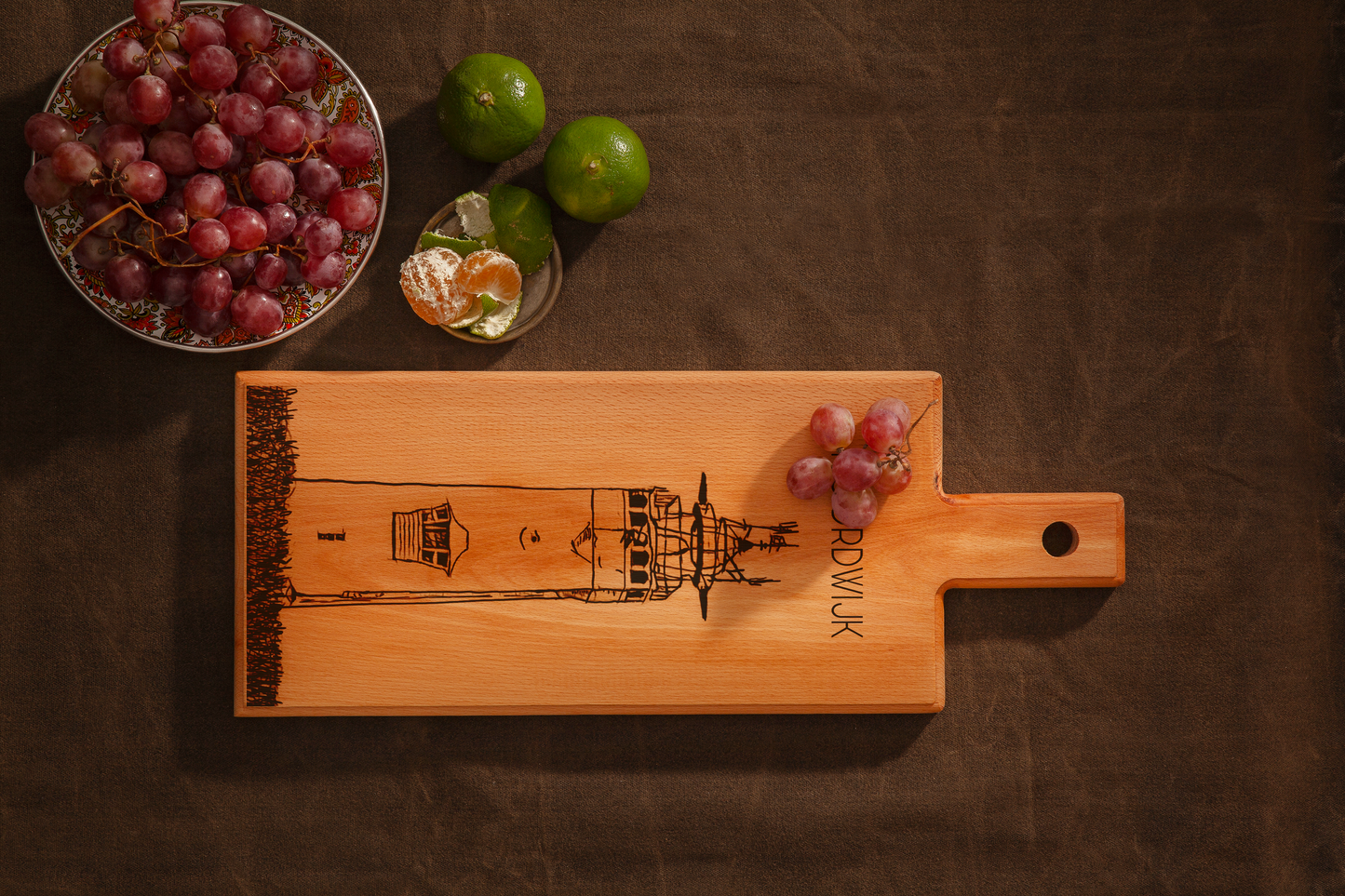 Noordwijk Vuurtoren Wooden Serving Board – 49 x 17 cm