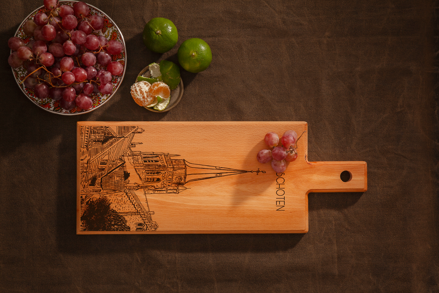 Voorschoten Dorpskerk Wooden Serving Board – 49 x 17 cm