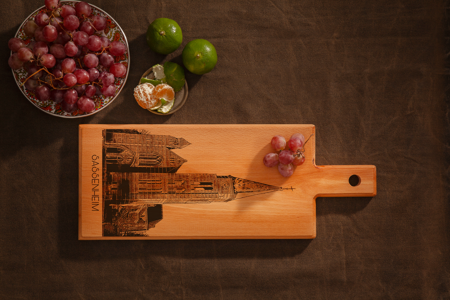 Sassenheim St. Pancratius Church Wooden Serving Board – 49 x 17 cm