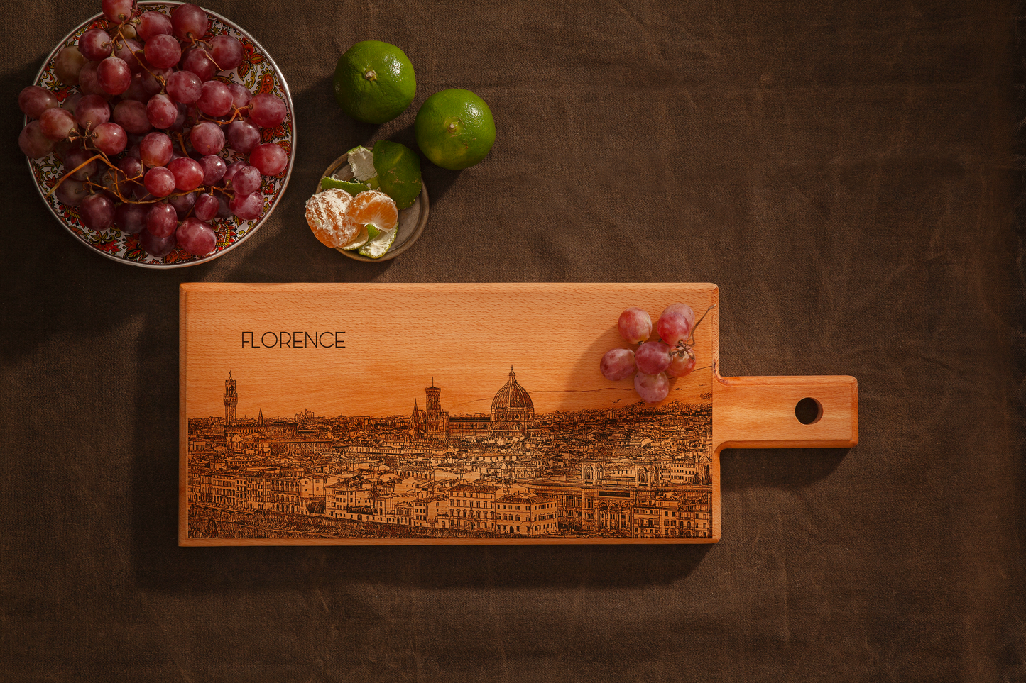 Florence skyline houten serveerplank – 49 x 17 cm