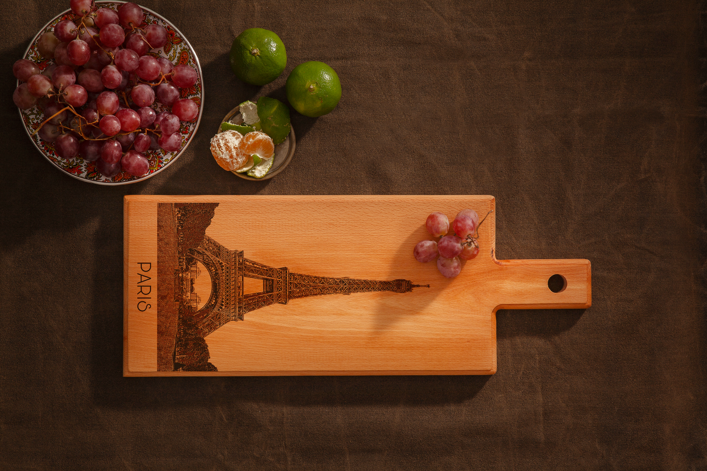 Paris Eiffel Tower Wooden Serving Board – 49 x 17 cm