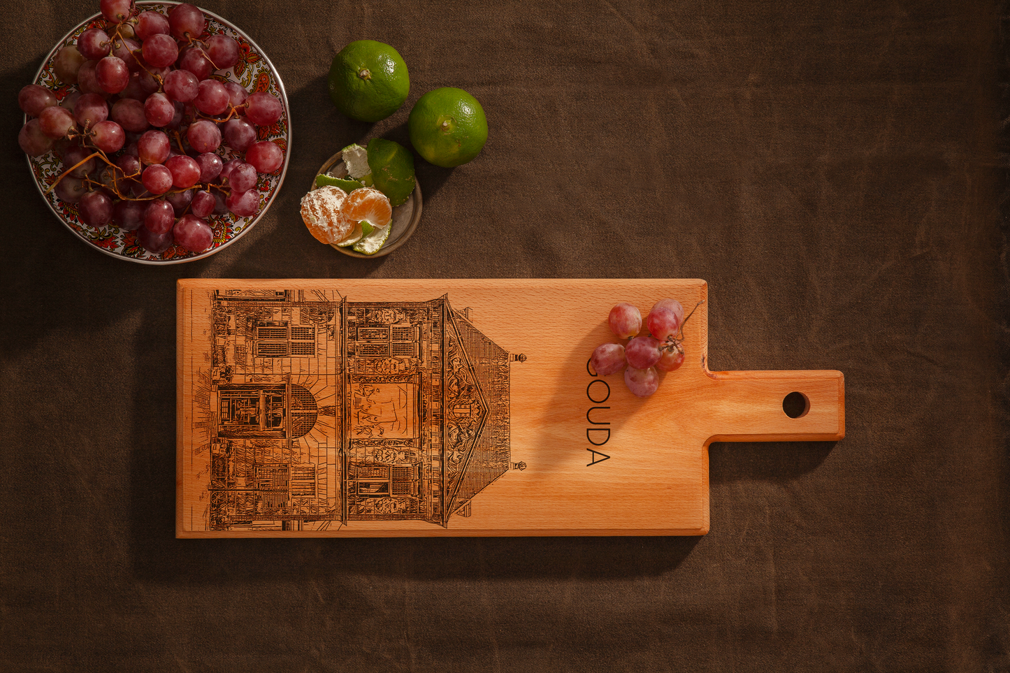 Gouda De Waag – Handmade Wooden Serving & Cheese Board (49 × 17 cm)