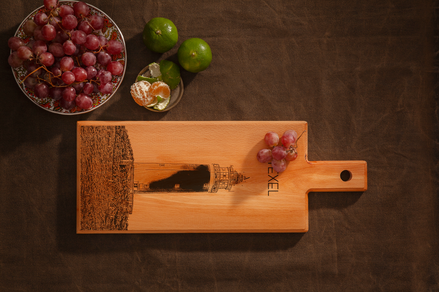 Texel Lighthouse Wooden Serving Board – 49 x 17 cm