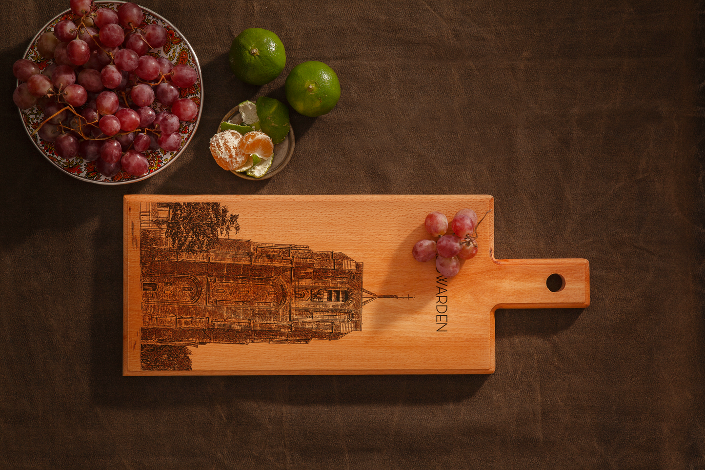 Leeuwarden Oldehove & Sint-Vituskerk houten serveerplank – 49 x 17 cm