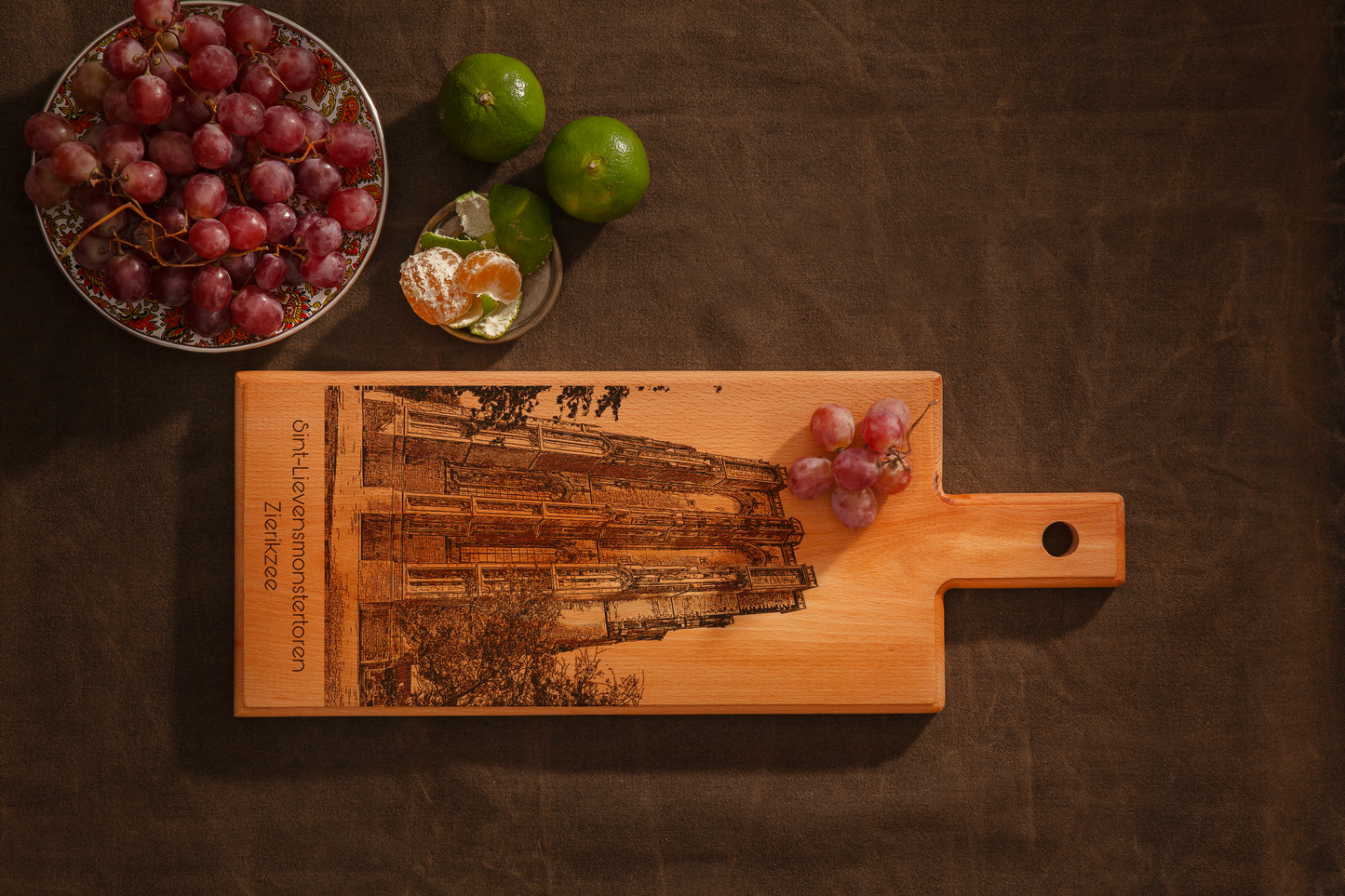 Zierikzee Sint-Lievensmonstertoren Wooden Serving Board – 49 x 17 cm