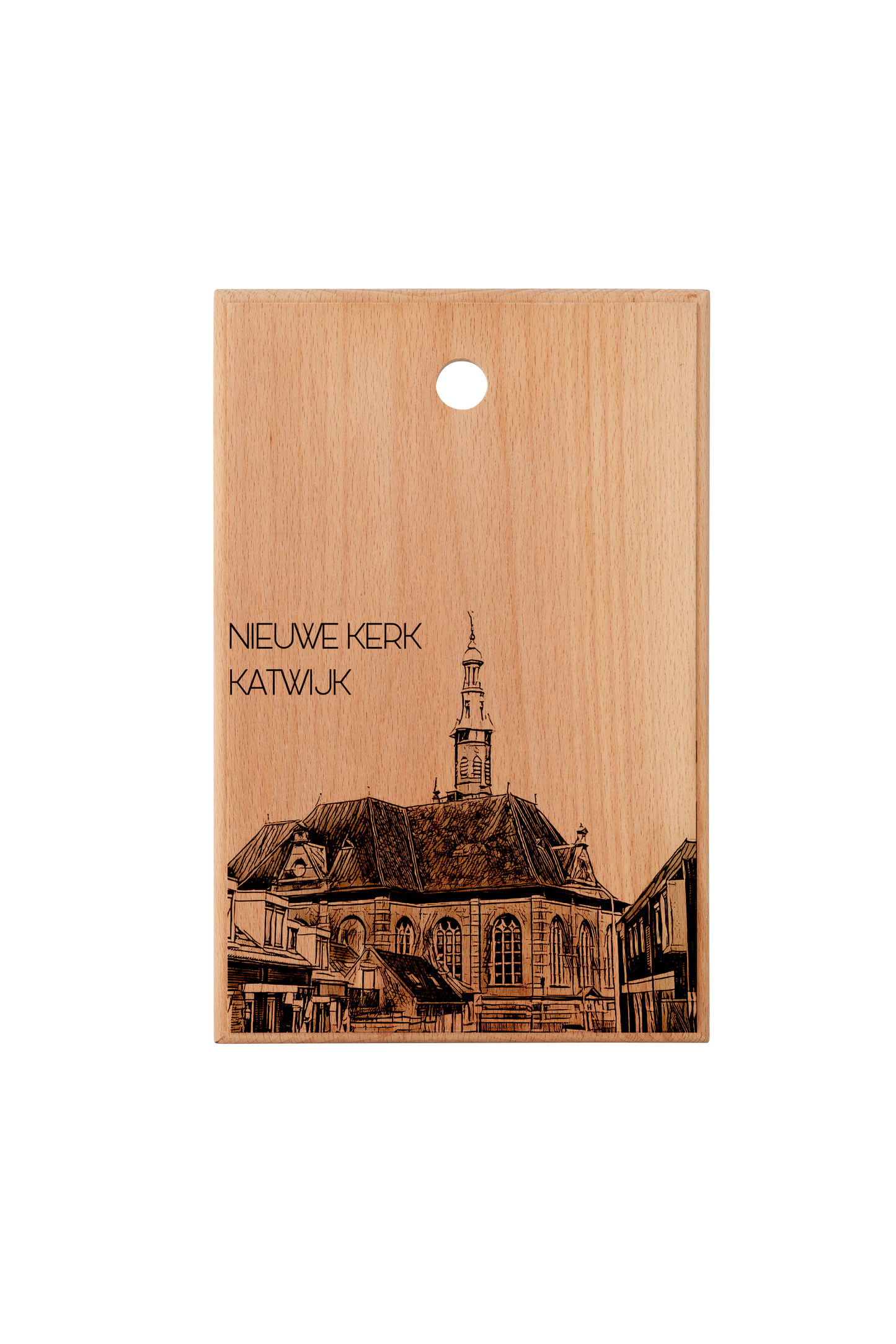 KATWIJK NIEUWE KERK HANDMADE ENGRAVED CUTTING BOARD