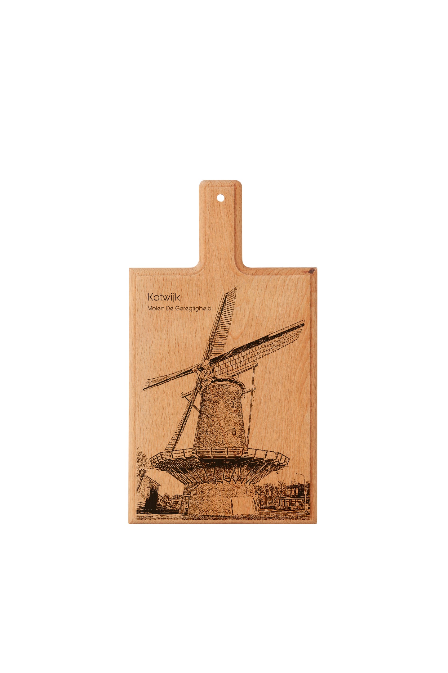 Katwijk – Molen De Geregtigheid Wooden Cheese Board (28 × 15 cm)