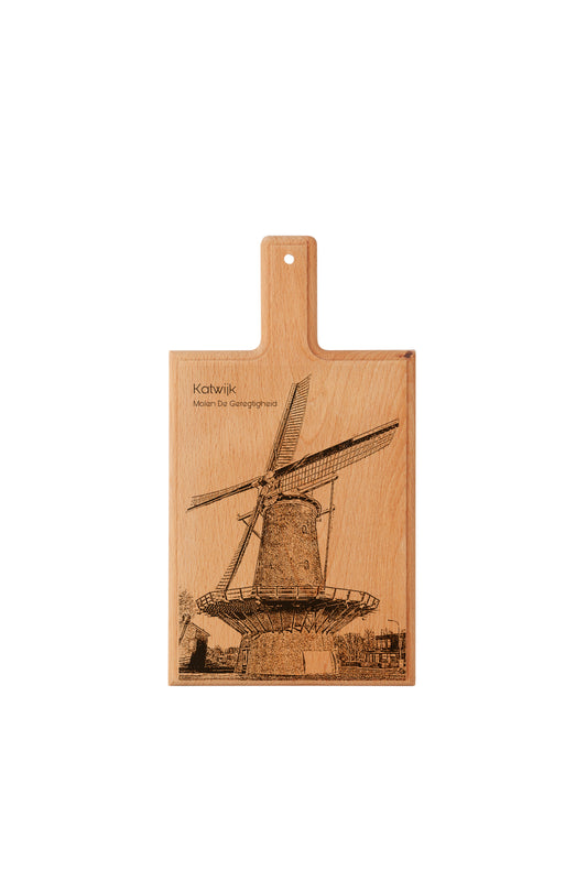 Katwijk – Molen De Geregtigheid Wooden Cheese Board (28 × 15 cm)