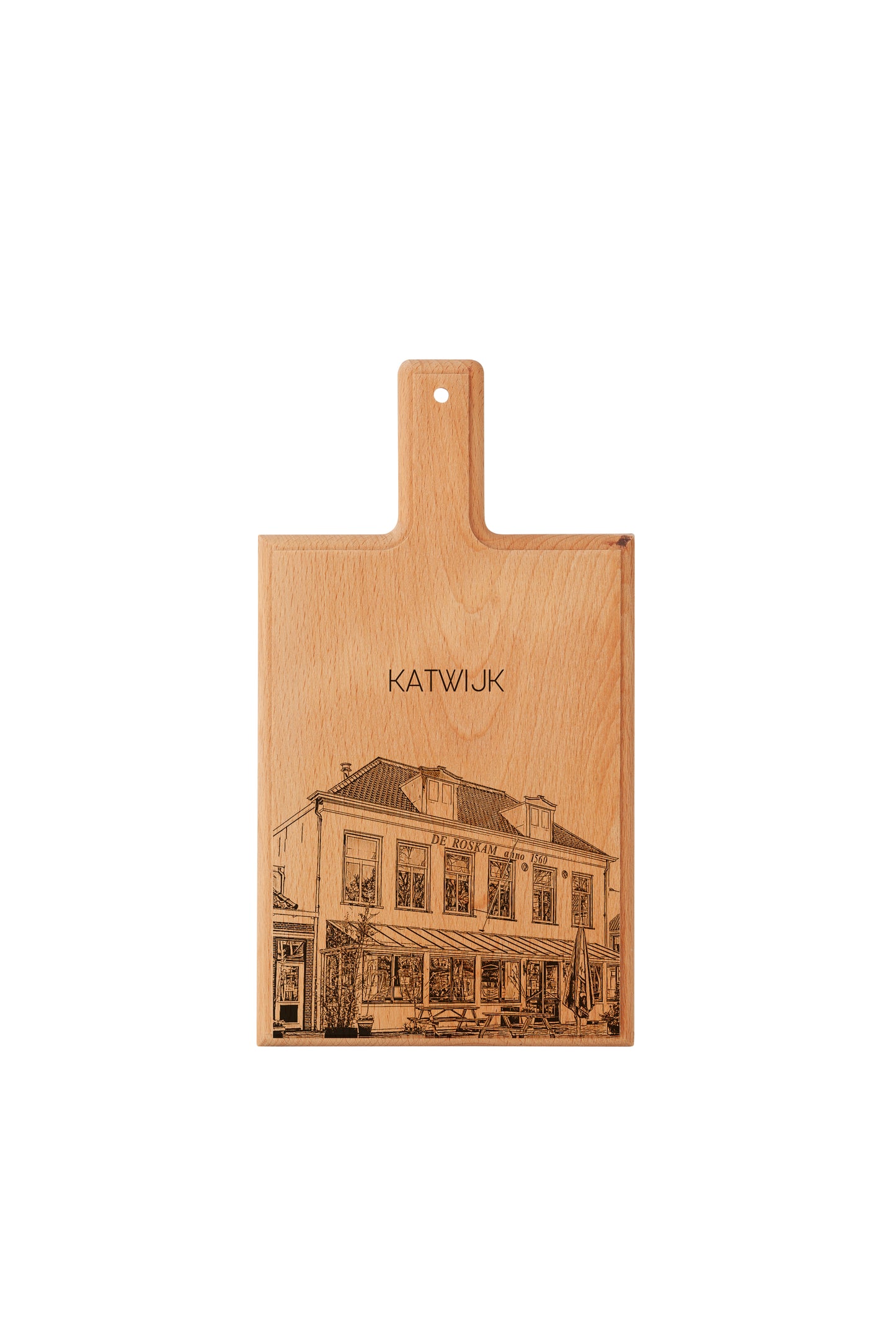 Katwijk – De Roskam Wooden Cheese Board Souvenir (28 × 15 cm)