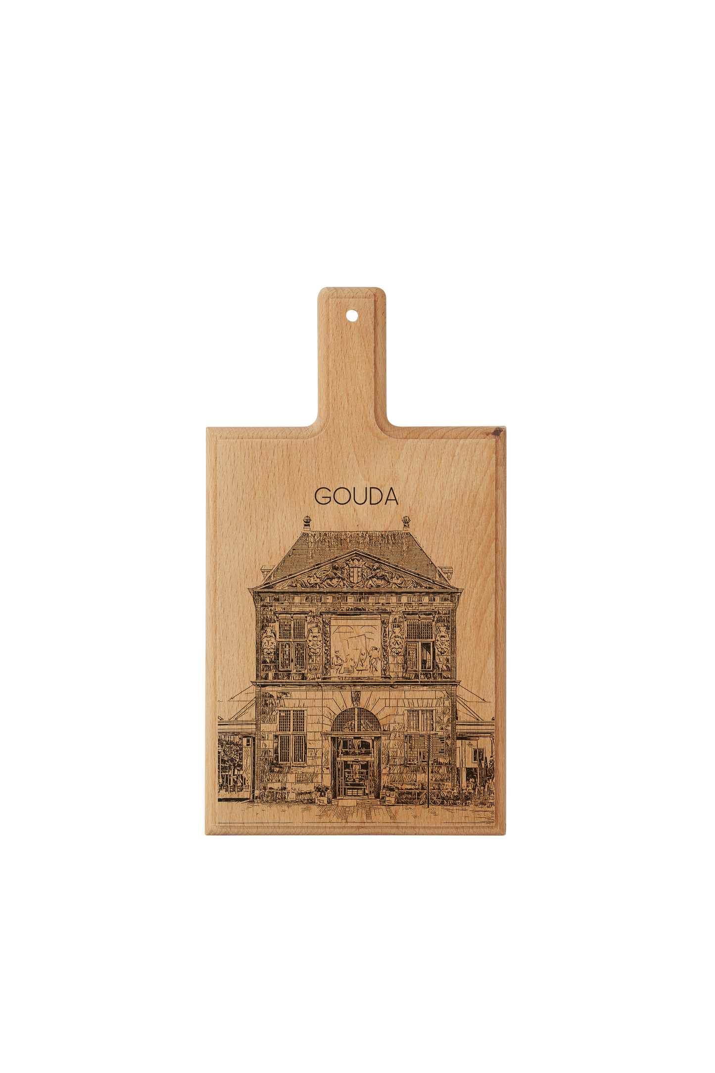 Gouda De Waag – Handmade Beechwood Serving & Cheese Board (28 × 15 cm)