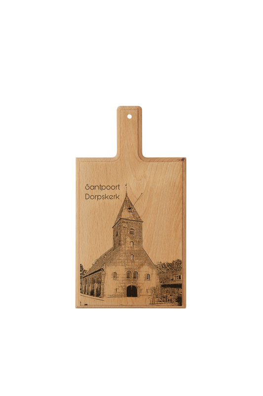Santpoort – Dorpskerk Wooden Cheese Board (28 × 15 cm)