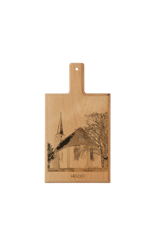 Heiloo Witte Kerk – Handmade Beechwood Serving & Cheese Board (28 × 15 cm)