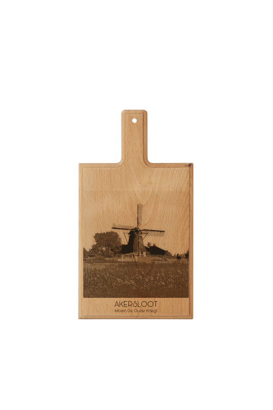 Akersloot – Molen de Oude Knegt Wooden Cheese Board (28 × 15 cm)