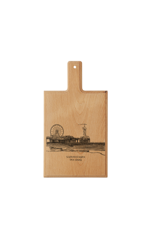 Scheveningen De Pier – Handmade Beechwood Serving & Cheese Board (28 × 15 cm)