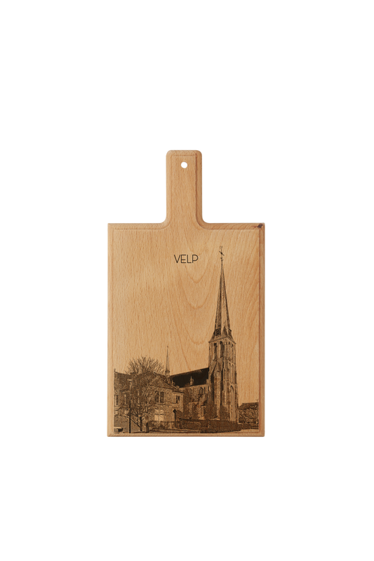 Velp Kerk OLV Visitatie – Handmade Beechwood Serving & Cheese Board (28 × 15 cm)