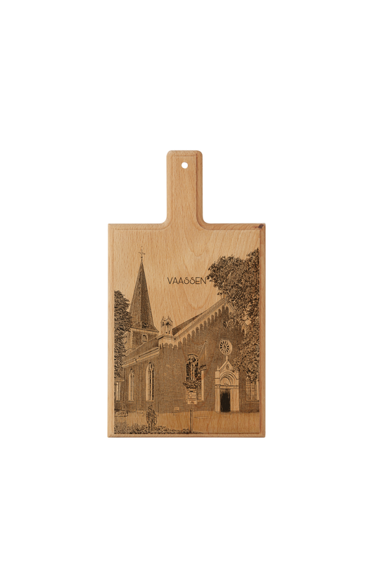 Vaassen Dorpskerk – Handmade Beechwood Serving & Cheese Board (28 × 15 cm)