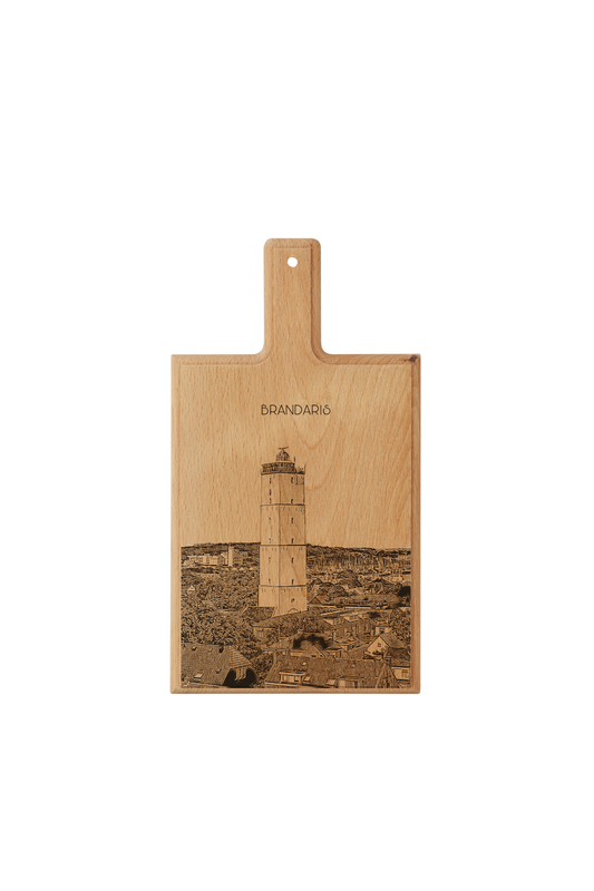 Brandaris Lighthouse Terschelling – Handmade Beechwood Serving & Cheese Board (28 × 15 cm)