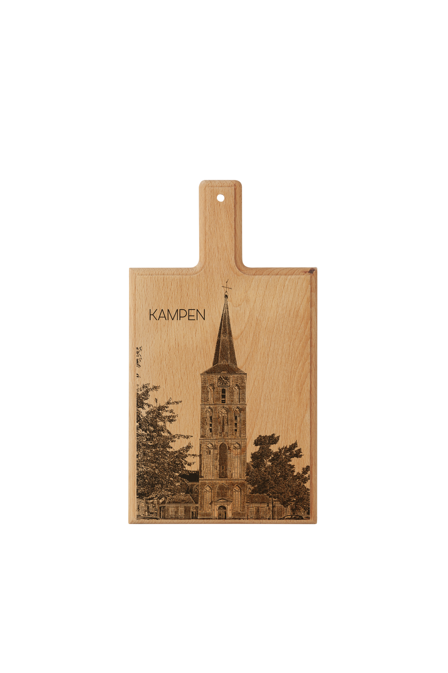 Kampen Bovenkerk – Handmade Beechwood Serving & Cheese Board (28 × 15 cm)