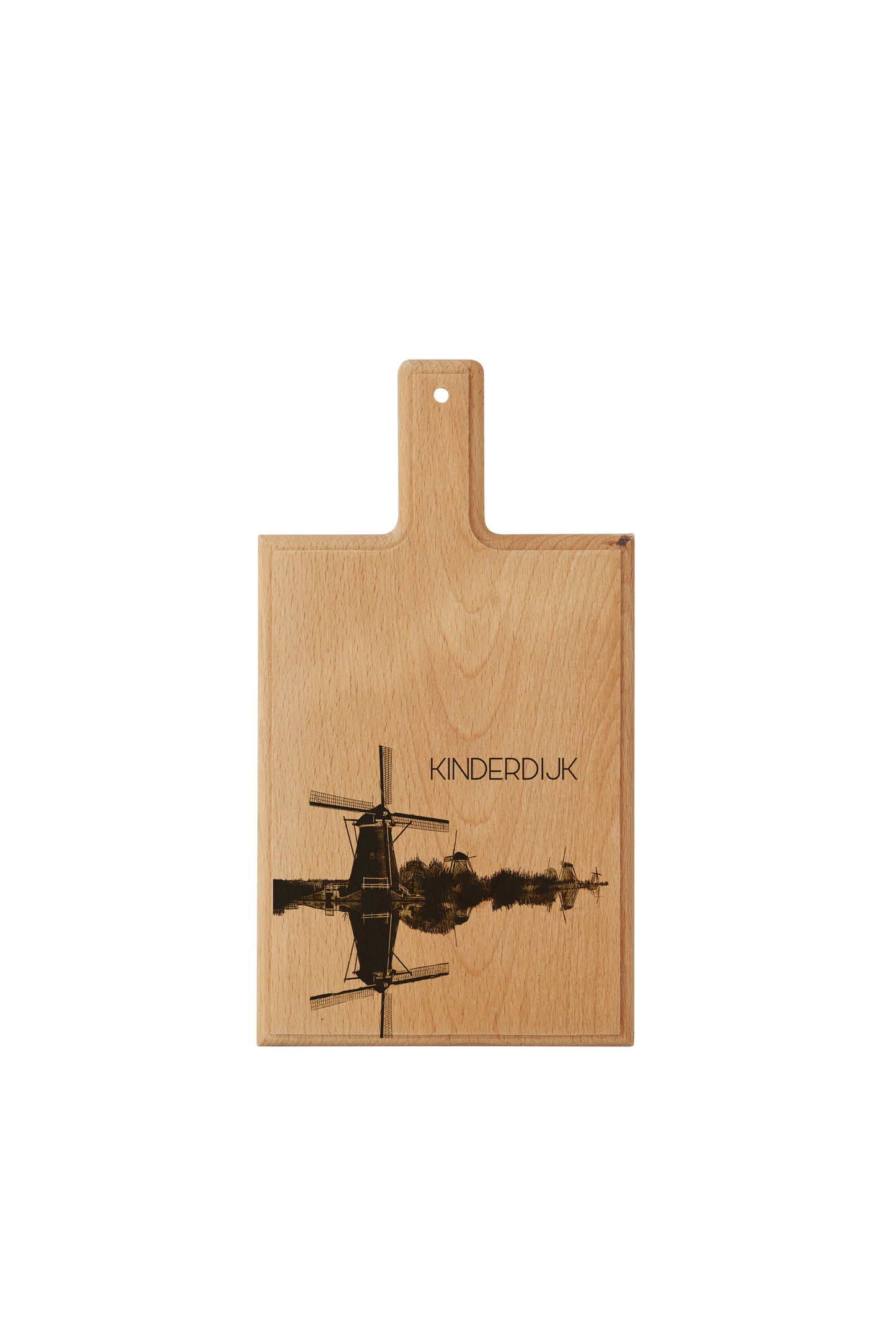 Kinderdijk Windmills – Handmade Beechwood Serving & Cheese Board (28 × 15 cm)
