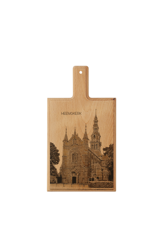 Heemskerk Sint-Laurentiuskerk – Handmade Beechwood Serving & Cheese Board (28 × 15 cm)