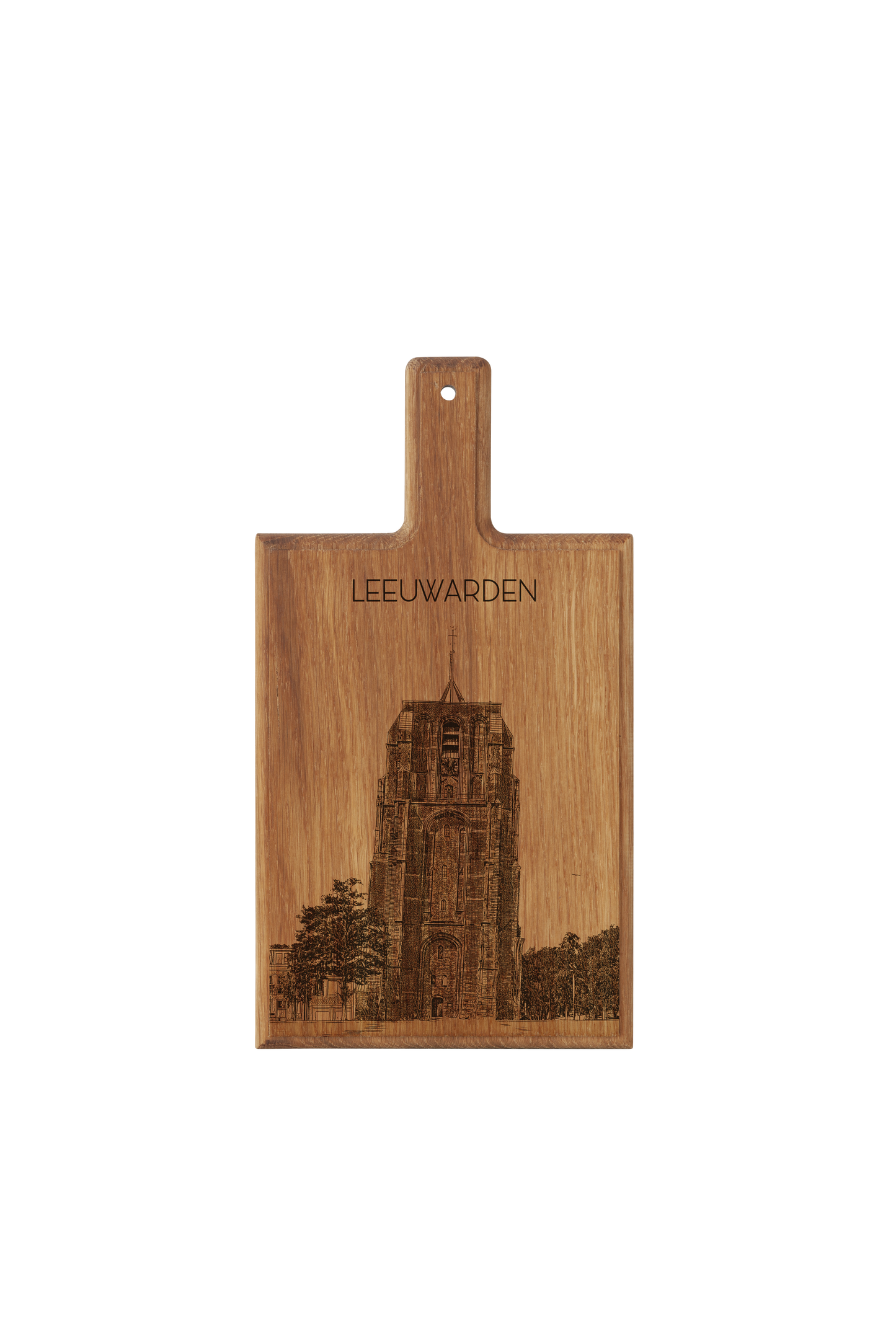 Leeuwarden Oldehove & Sint-Vituskerk – Handmade Beechwood Serving & Cheese Board (28 × 15 cm)