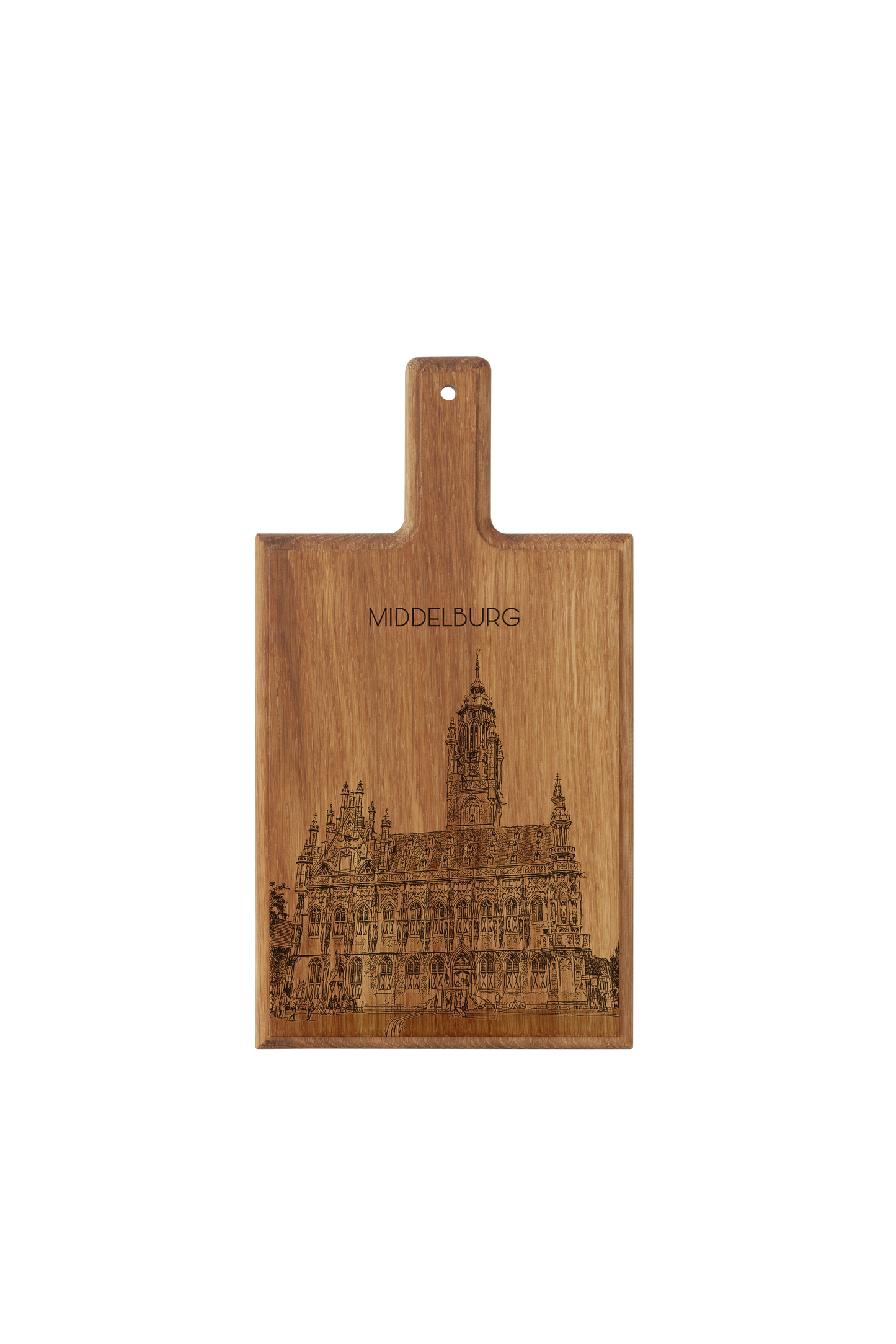 Middelburg Stadhuis – Handmade Beechwood Serving & Cheese Board (28 × 15 cm)