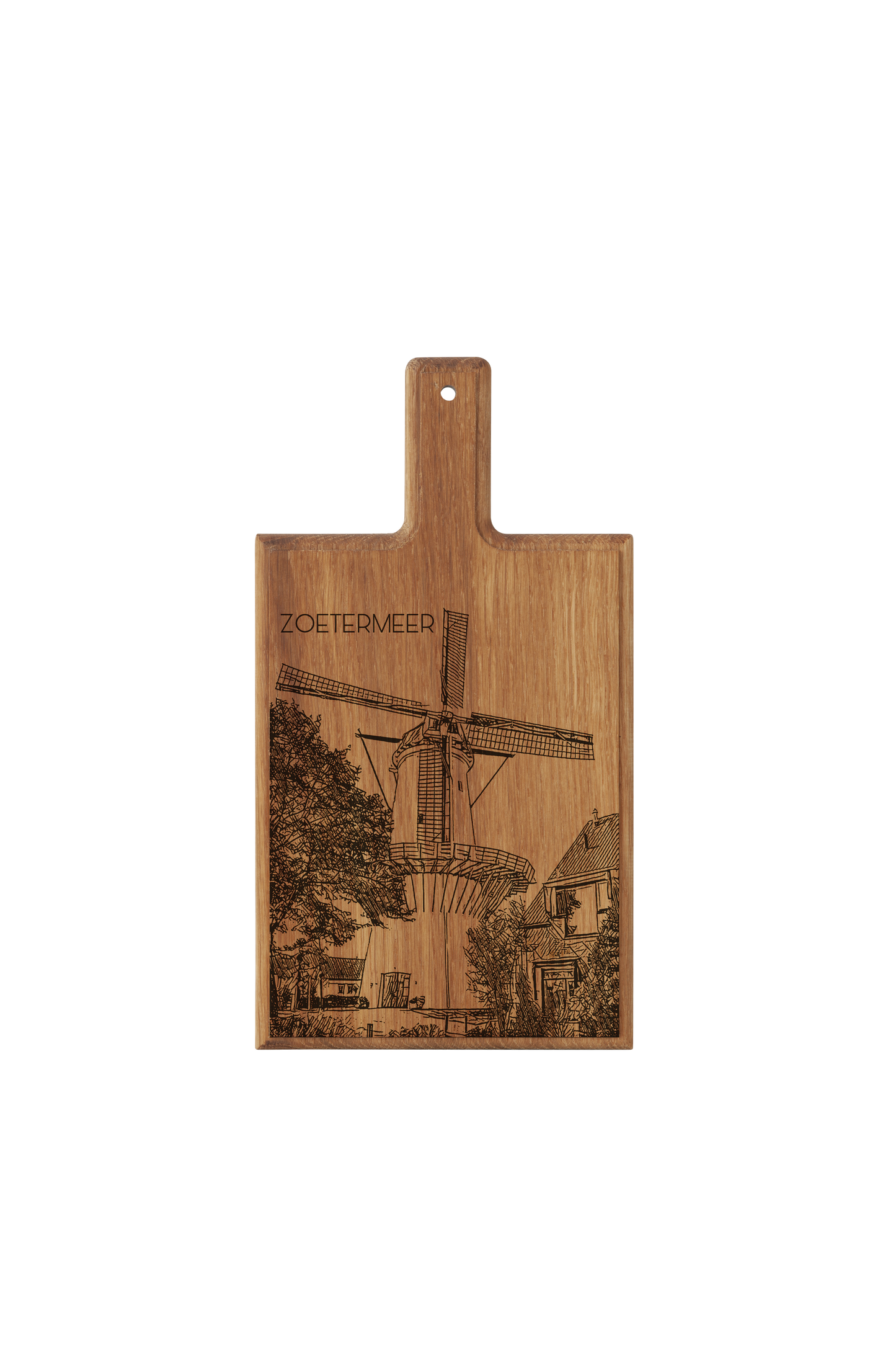 Zoetermeer Molen de Hoop – Handmade Beechwood Serving & Cheese Board (28 × 15 cm)