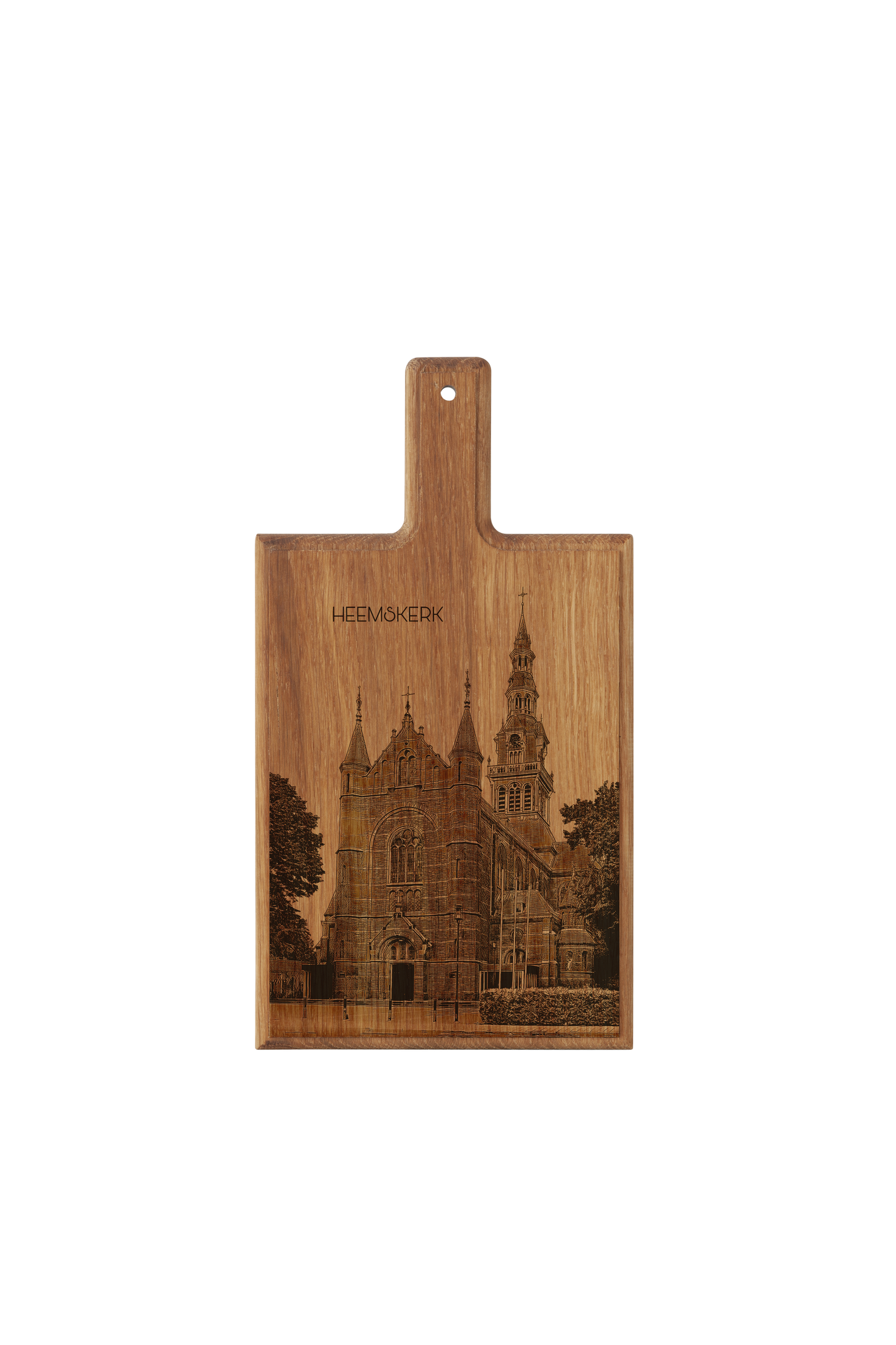 Heemskerk Sint-Laurentiuskerk – Handmade Beechwood Serving & Cheese Board (28 × 15 cm)