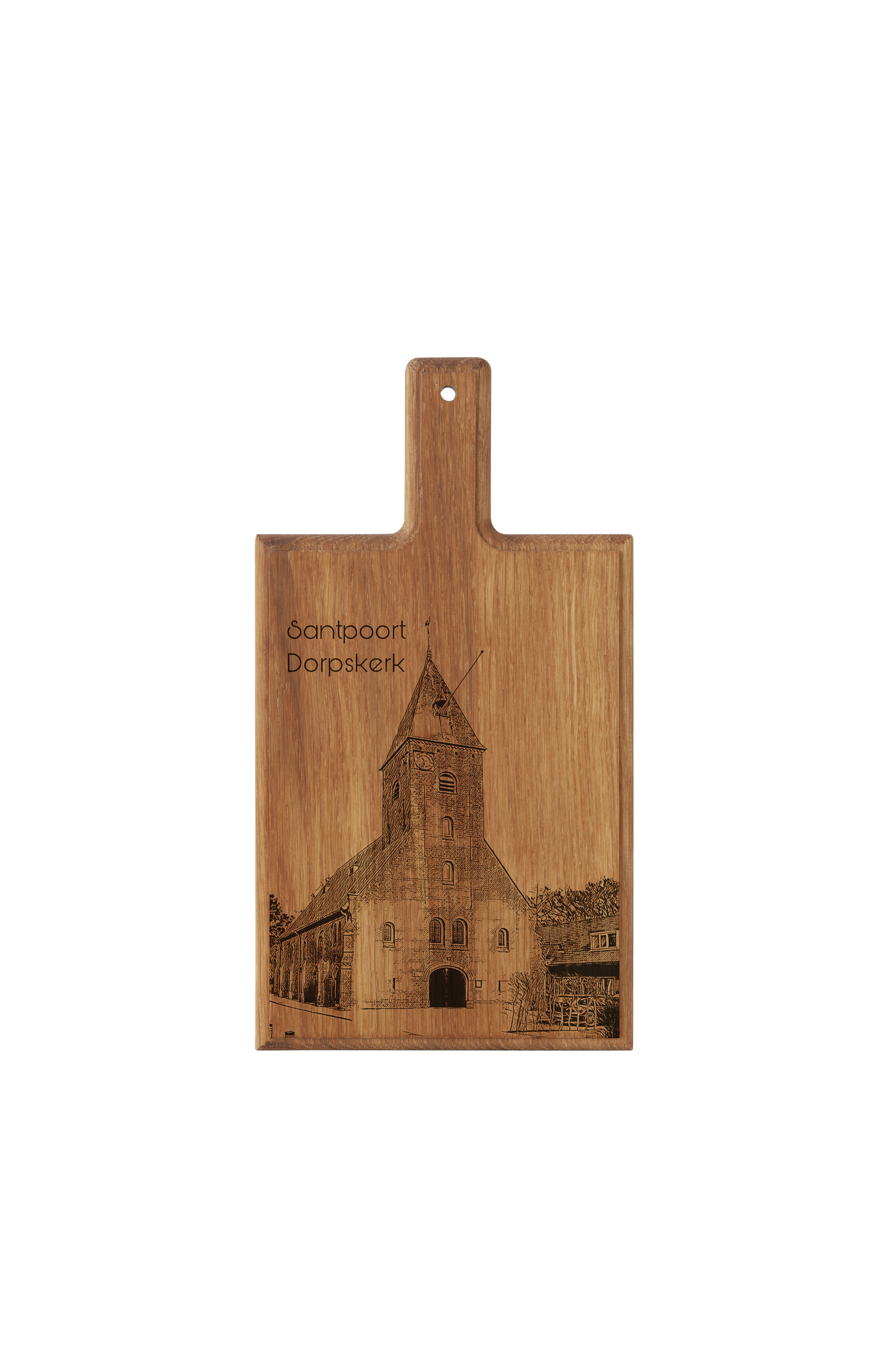 Santpoort – Dorpskerk Wooden Cheese Board (28 × 15 cm)