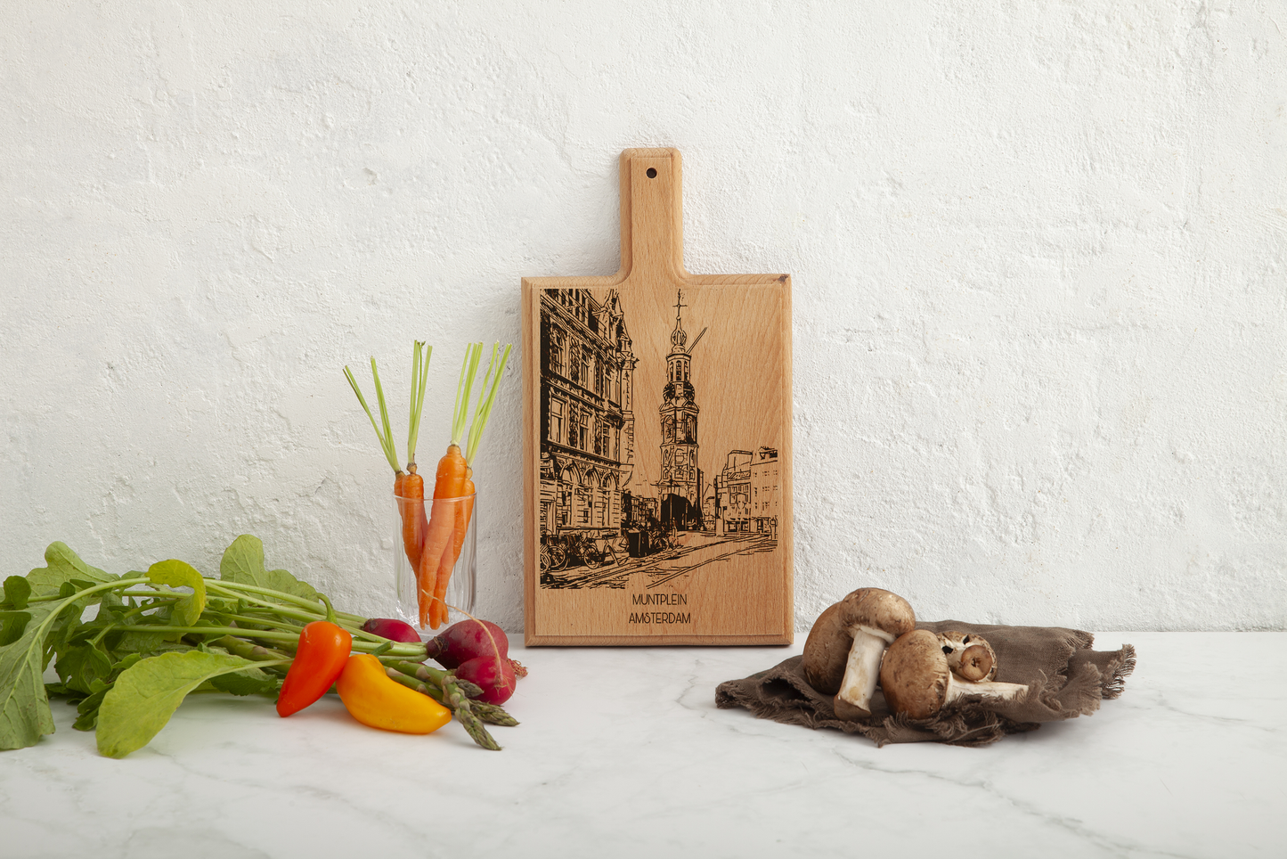 Amsterdam Muntplein Cheese Board - Beech Wood