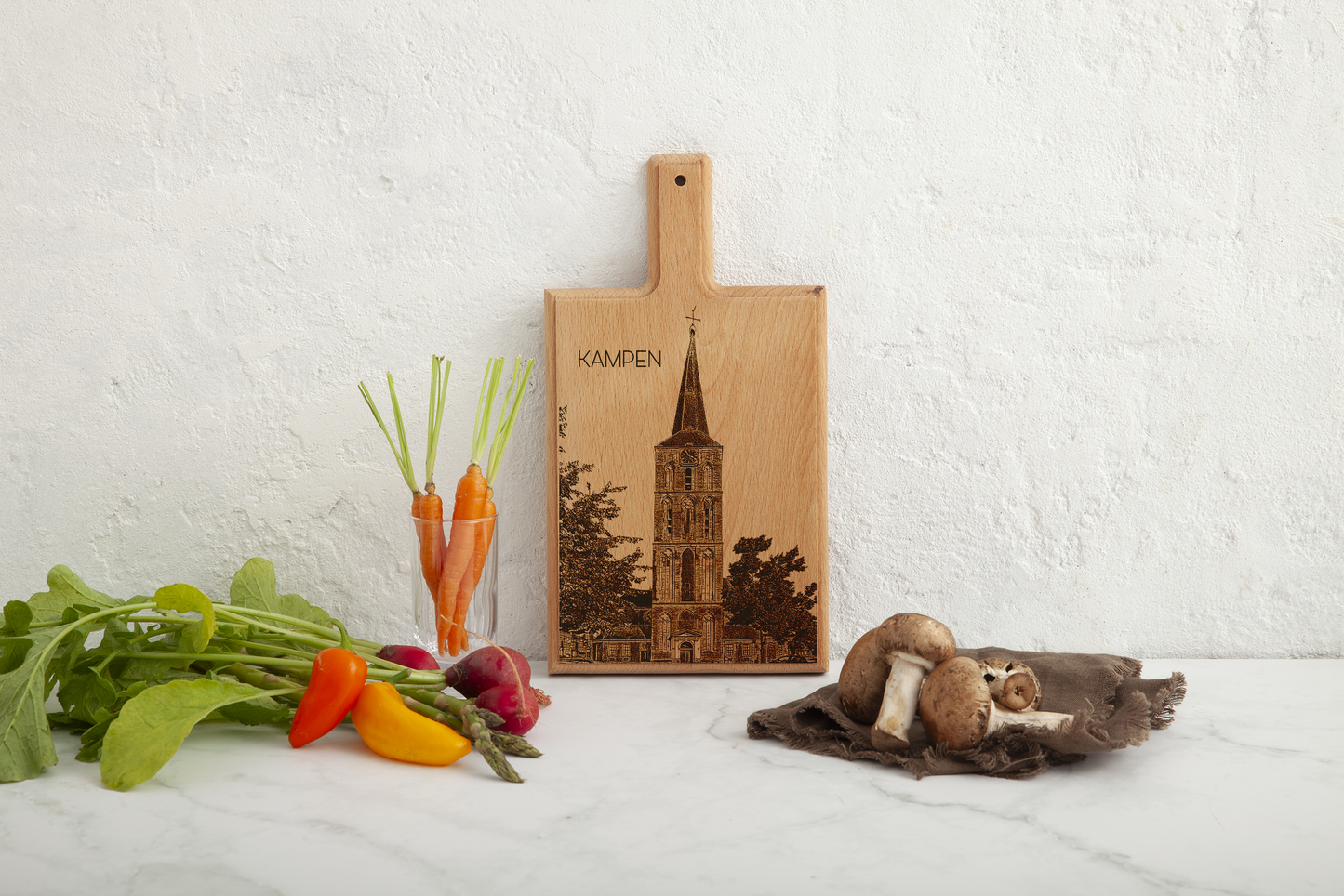 Kampen Bovenkerk – Handmade Beechwood Serving & Cheese Board (28 × 15 cm)