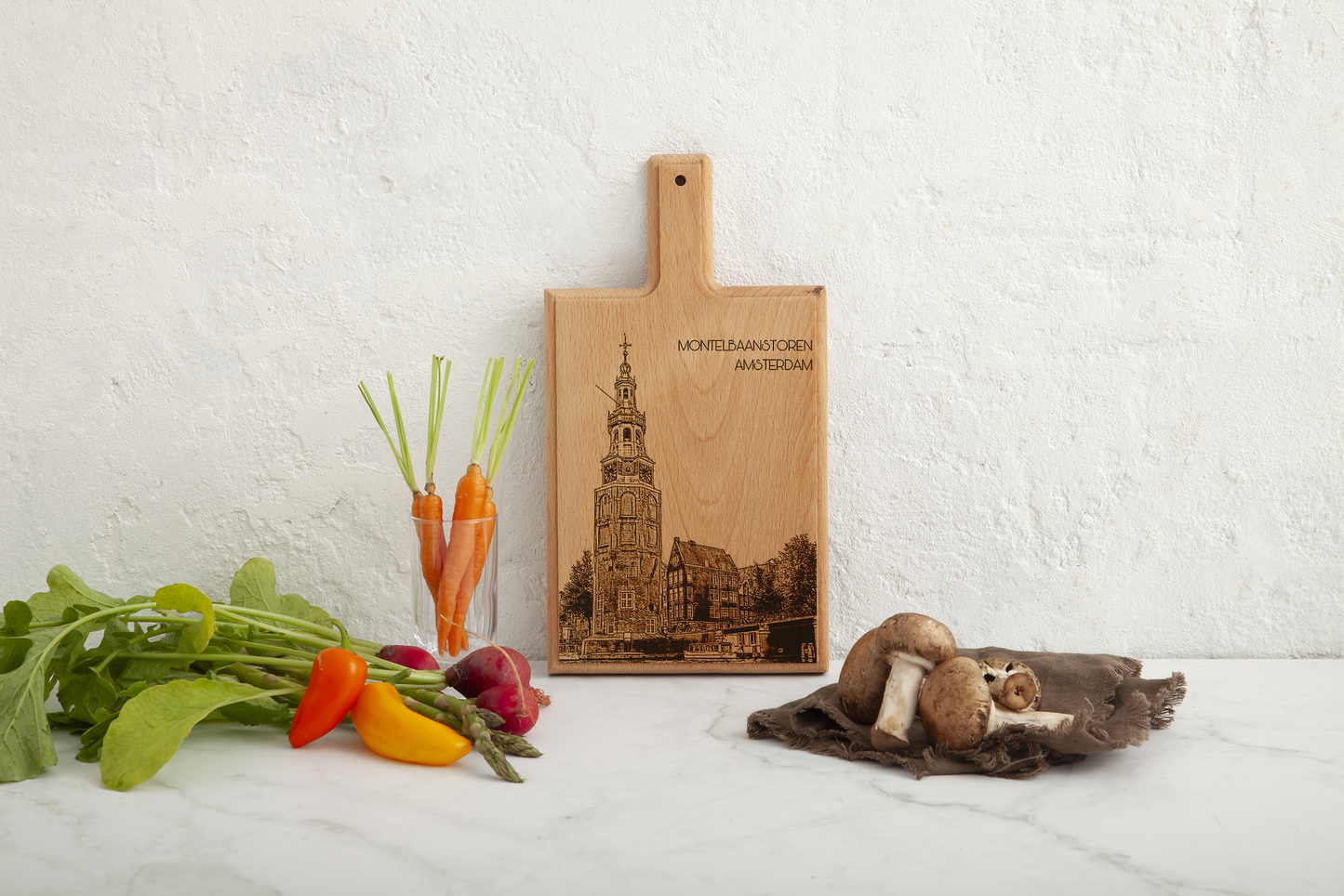 Amsterdam Montelbaanstoren Cheese Board - Beech Wood