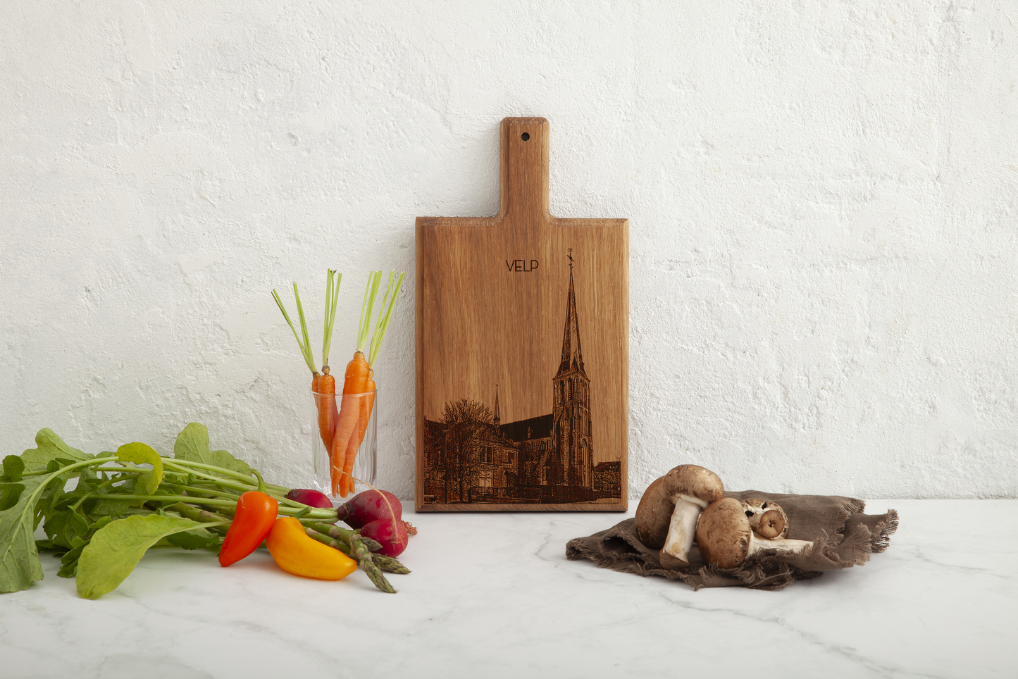 Velp Kerk OLV Visitatie – Handmade Beechwood Serving & Cheese Board (28 × 15 cm)